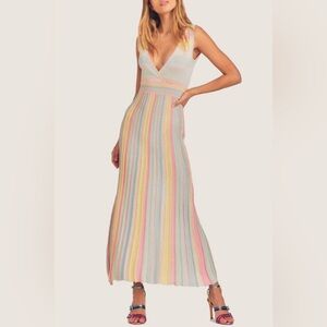 LoveShackFancy Mylene Pastel Rainbow Dress, Pastel Sunrise Sun Dress Sz Small